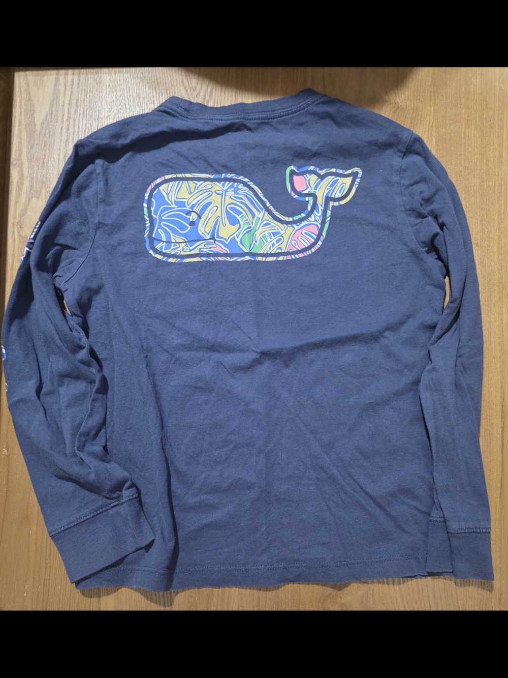 Vineyard Vines Boys Navy Blue 100% Cotton Whale Tee Shirt Size 6 - Picture 2 of 4
